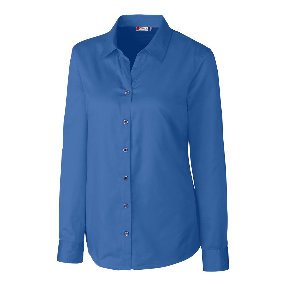 NWT Clique Sea Blue Avesta Stain Resistant Womens Long Sleeve Button Down Shirt